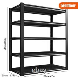 Étagère métallique à 5 niveaux pour rangement, étagères de garage, entrepôt, abri UK