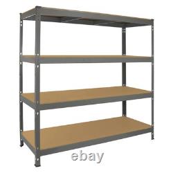 Étagère métallique à rayonnage sans boulons en acier robuste à 4 niveaux pour garage