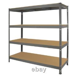 Étagère métallique à rayonnage sans boulons en acier robuste à 4 niveaux pour garage