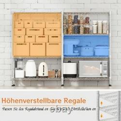 Étagère métallique de rangement à 4/5 niveaux, étagère en fil de fer pour cuisine, bureau, garage.