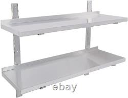Étagère murale en acier inoxydable robuste 100x30cm Rack de rangement pour cuisine commerciale