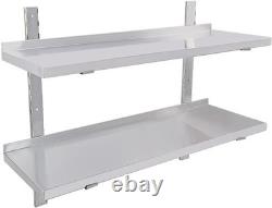 Étagère murale en acier inoxydable robuste 100x30cm, rack de rangement pour cuisine commerciale