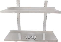 Étagère murale en acier inoxydable robuste 60x30cm, support de rangement pour cuisine commerciale