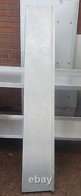 Étagère murale en acier inoxydable robuste de 186 x 30 cm, avec 3 supports soudés, peu utilisée