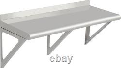 Étagère murale flottante en acier inoxydable, étagère murale commerciale robuste.