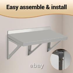 Étagère murale flottante en acier inoxydable, étagère murale commerciale robuste.