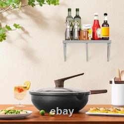 Étagère murale flottante en acier inoxydable, étagère murale commerciale robuste.