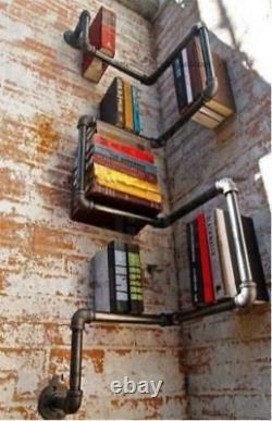 Étagère murale industrielle en métal de style Steampunk pour unité d'affichage de bibliothèque