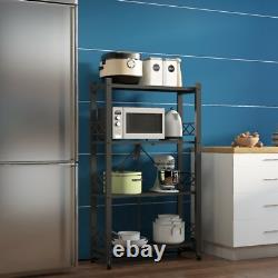 Étagère pliante robuste à 3 niveaux et 4 niveaux pour cuisine, garage, bureau avec roulettes