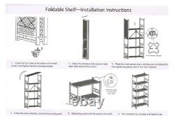 Étagère pliante robuste à 3 niveaux et 4 niveaux pour cuisine, garage, bureau avec roulettes