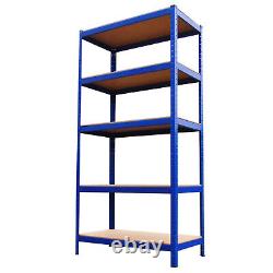 Étagère pour garage 3 x 3 tablettes, étagère de rangement sans boulon en bleu