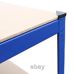 Étagère pour garage 3 x 3 tablettes, étagère de rangement sans boulon en bleu