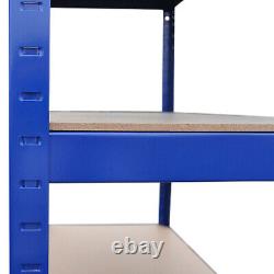 Étagère pour garage 3 x 3 tablettes, étagère de rangement sans boulon en bleu