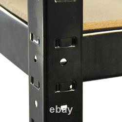 Étagère robuste à 5 niveaux sans boulons pour rangement et affichage, noire, pour garage