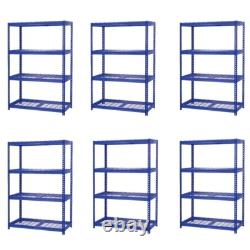 Étagères à rayonnage lourd 6X 400KG UDL étagères en maille 4 niveaux H180xW120xD60cm