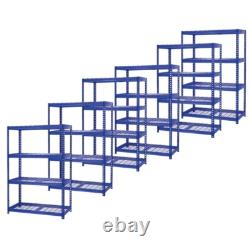 Étagères à rayonnage lourd 6X 400KG UDL étagères en maille 4 niveaux H180xW120xD60cm