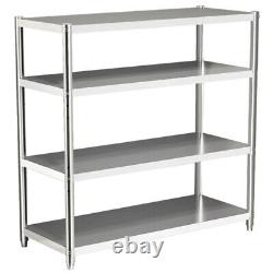 Étagères de cuisine en acier inoxydable, étagères de rangement robustes, étagères commerciales pour la restauration