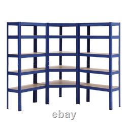 Étagères de garage à 5 niveaux pour rangement d'angle 1,5 m, ensemble de 3 unités d'étagères de bricolage