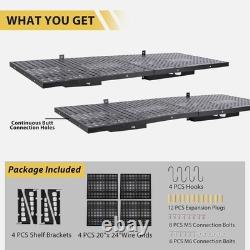 Étagères de garage murales à montage lourd - Ensemble de 2 pièces pour ateliers