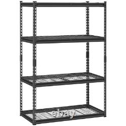 Étagères de rangement VEVOR 4 niveaux réglables unité de rayonnage garage robuste 2400 lbs