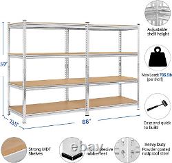 Étagères de rangement de garage Yaheetech 4 étages Unités d'étagères robustes pour Per x 60 x