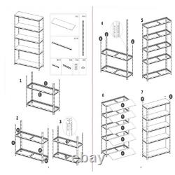 Étagères de rangement en plastique/métal 4/5 niveaux robustes pour garage Uked