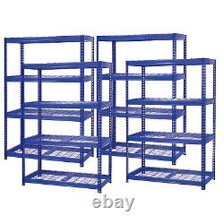 Étagères de rangement robustes 4X 400KG UDL Étagères grillagées 4 niveaux H180xL120xP60cm S247