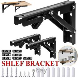 Étagères pliantes avec supports muraux à charnière verrouillable 1-10 paires, robustes, Royaume-Uni