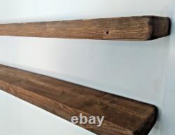 Étagères rustiques flottantes en bois massif étagère faite à la main 17 cm - supports invisibles
