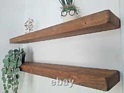 Étagères rustiques flottantes en bois massif étagère faite à la main 17 cm - supports invisibles