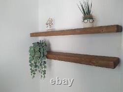Étagères rustiques flottantes en bois massif étagère faite à la main 17 cm - supports invisibles