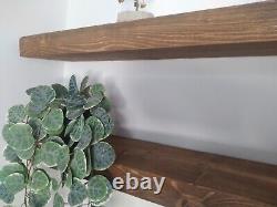 Étagères rustiques flottantes en bois massif étagère faite à la main 17 cm - supports invisibles