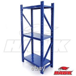Kit d'étagères en acier robuste de 2 m de hauteur, 100 x 50 cm, avec 3 étagères et capacité de 180 kg.