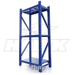 Kit d'étagères en acier robuste de 2 m de hauteur, 100 x 50 cm, avec 3 étagères et capacité de 180 kg.