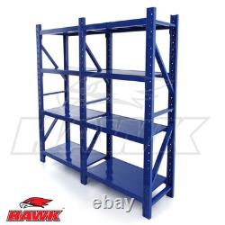 Kit de rayonnage en acier lourd de 2 m de hauteur, 200 x 50 cm, 3 étagères, capacité de 180 kg