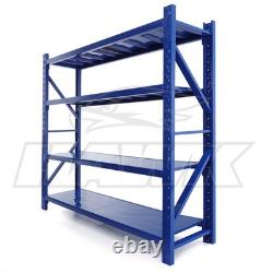 Kit de rayonnage en acier robuste de 2m de hauteur, 200 x 60cm, 4 étagères, capacité de 300KG