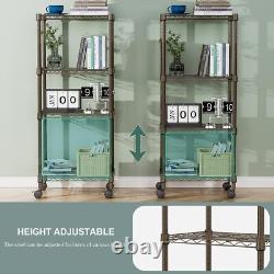 MZG Étagère en fil d'acier réglable lourde de 4 niveaux de 1000 lbs pour cuisine, garage