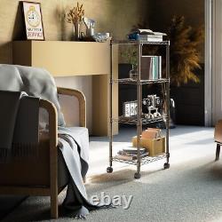 MZG Étagère en fil d'acier réglable lourde de 4 niveaux de 1000 lbs pour cuisine, garage