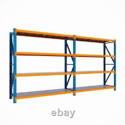 Nouveau Rayonnage Double Haute Résistance Étagère Sans Boulons Métal Garage Bureau Noir et Jaune