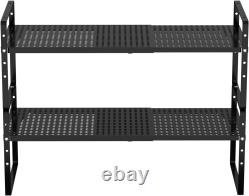 Organisateur de rehausseur d'étagère de meuble de cuisine ajustable en acier robuste, pack de 2, noir