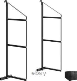 Pack de 2 étagères en acier de 22 x 60 pour conteneurs de transport avec supports d'étagère