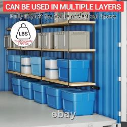 Pack de 2 étagères en acier de 22 x 60 pour conteneurs de transport avec supports d'étagère