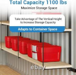 Pack de 2 étagères en acier de 22 x 60 pour conteneurs de transport avec supports d'étagère