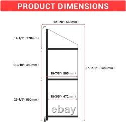 Pack de 2 étagères en acier de 22 x 60 pour conteneurs de transport avec supports d'étagère