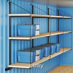 Pack de 2 étagères en acier de 22 x 60 pour conteneurs de transport avec supports d'étagère