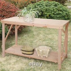 Potting Heavy Duty Wood Worktable Greenhouse Staging Bench / Bonsai Table 4-6 Ft