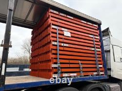 RAYONNAGE PALETTES DE MAGASIN ROBUSTE EN EXCELLENTE CONDITION, MONTANTS 4,75 m, POUTRES 2,7 m