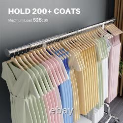 Rail à vêtements extensible renforcé avec étagère, roulettes verrouillables de qualité industrielle