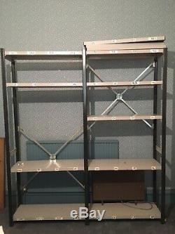 Rayonnage / Soutirage En Métal Résistant Garage, Entrepôt, Stockage. Gris Clair / Foncé