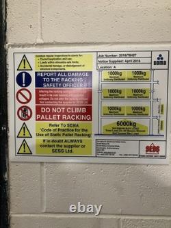 Rayonnage à palettes d'occasion 3 travées étagères lourdes pour entrepôt